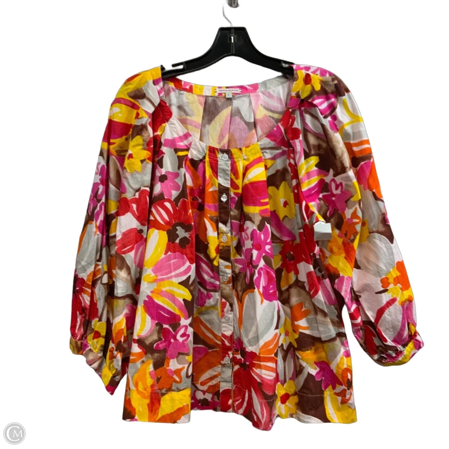Blouse Long Sleeve By FRANCES VALENTINE In Pink, Size: L