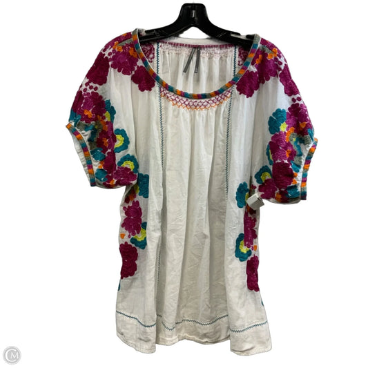 Blouse Short Sleeve By Anthropologie In White, Size: M