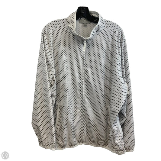 Jacket Windbreaker By Talbots In White, Size: 2x
