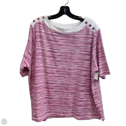 Top Short Sleeve By Appleseeds In Pink, Size: 2x