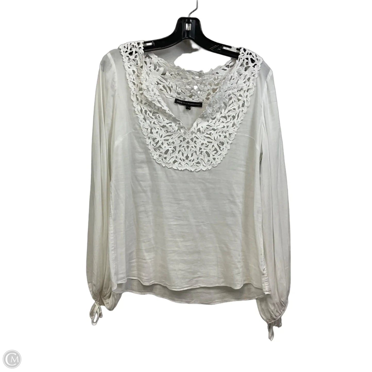 Blouse Long Sleeve By White House Black Market In White, Size: S
