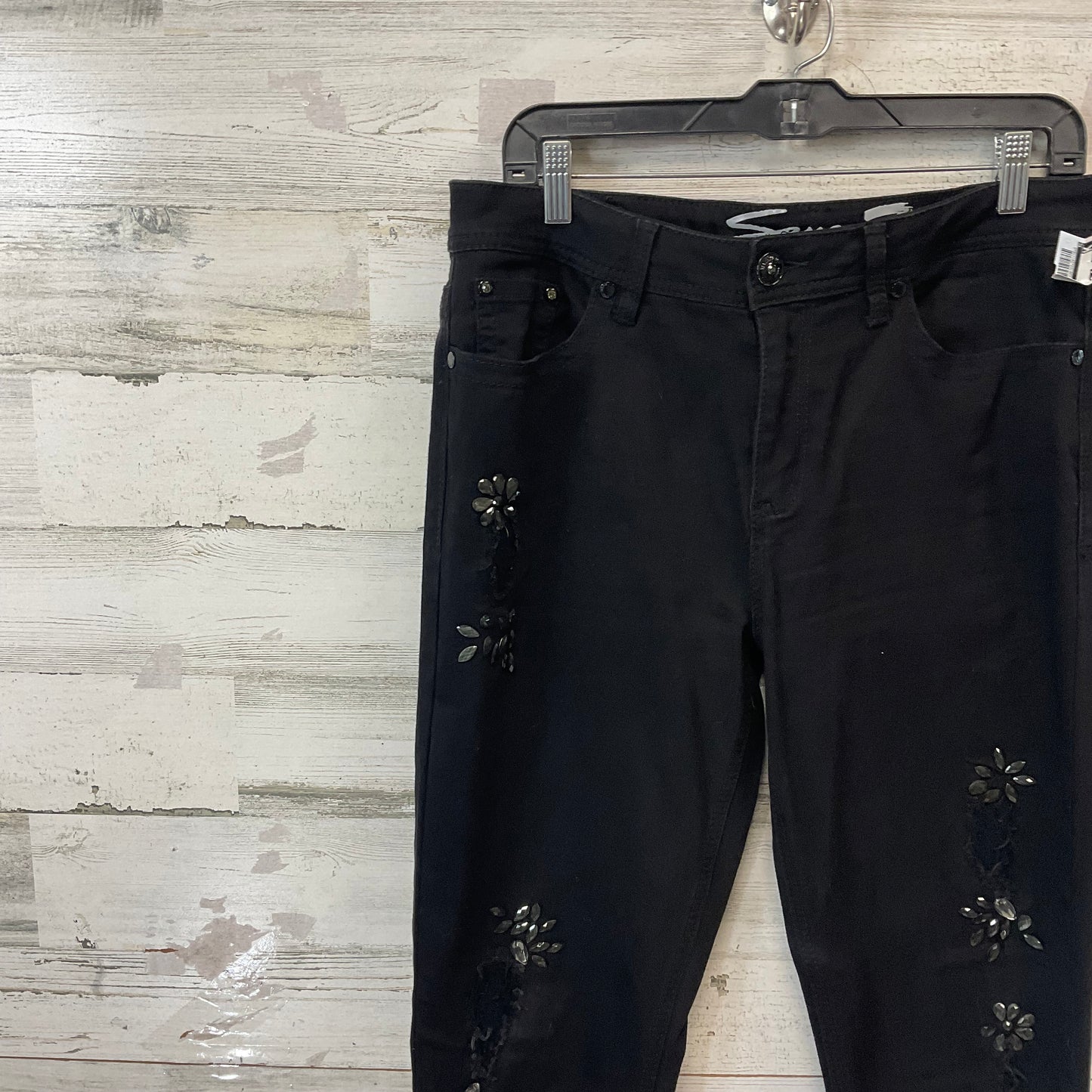 Jeans Straight By Seven 7 In Black, Size: 12