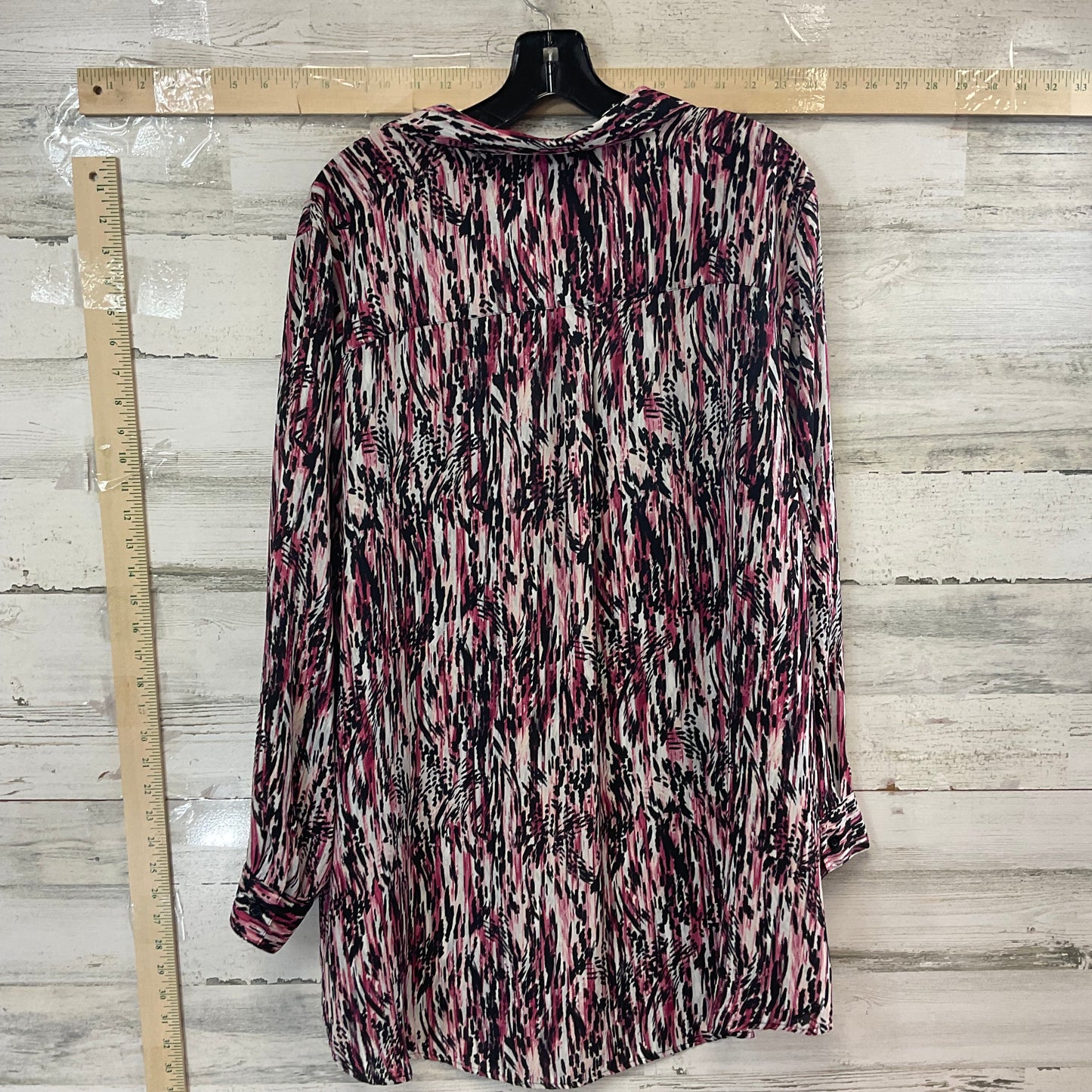 Black & Pink Top Long Sleeve Cj Banks, Size 2x