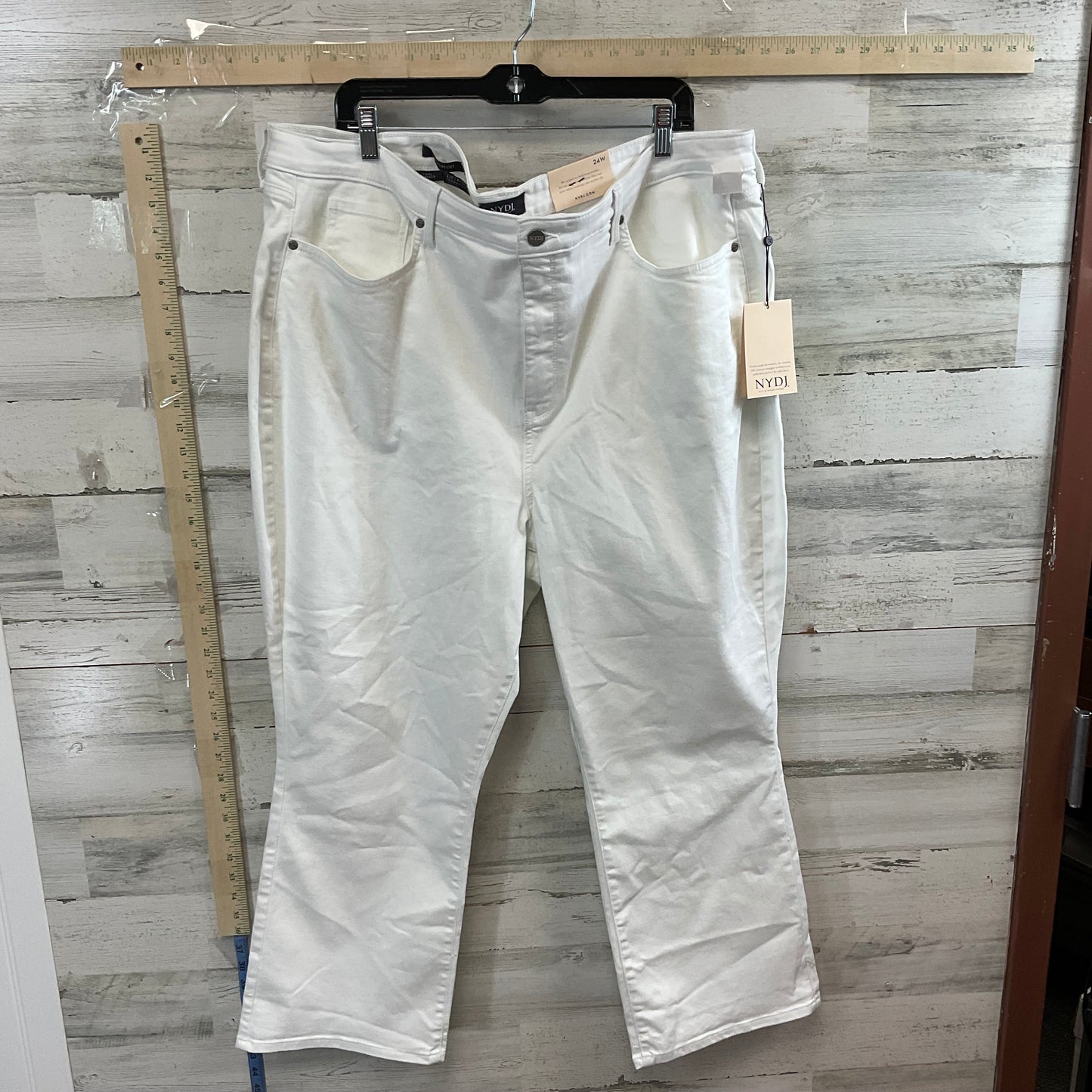 White Denim Jeans Boot Cut Not Your Daughters Jeans, Size 24w