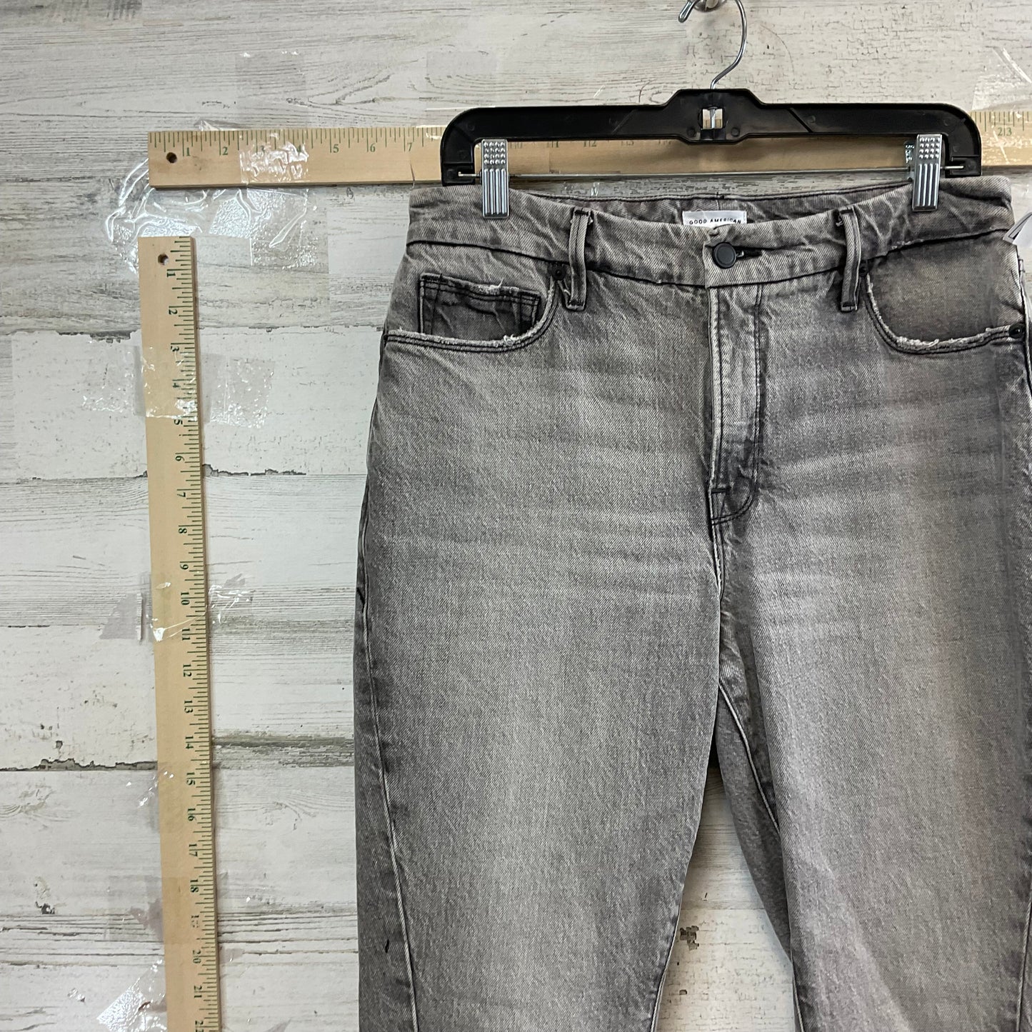 Grey Denim Jeans Straight Good American, Size 8