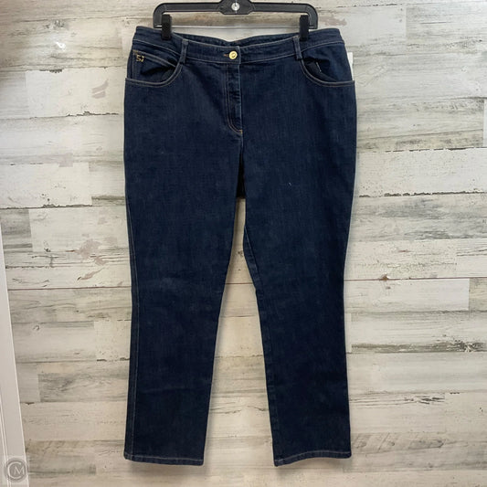 Jeans Straight By St. John In Blue Denim, Size: 14