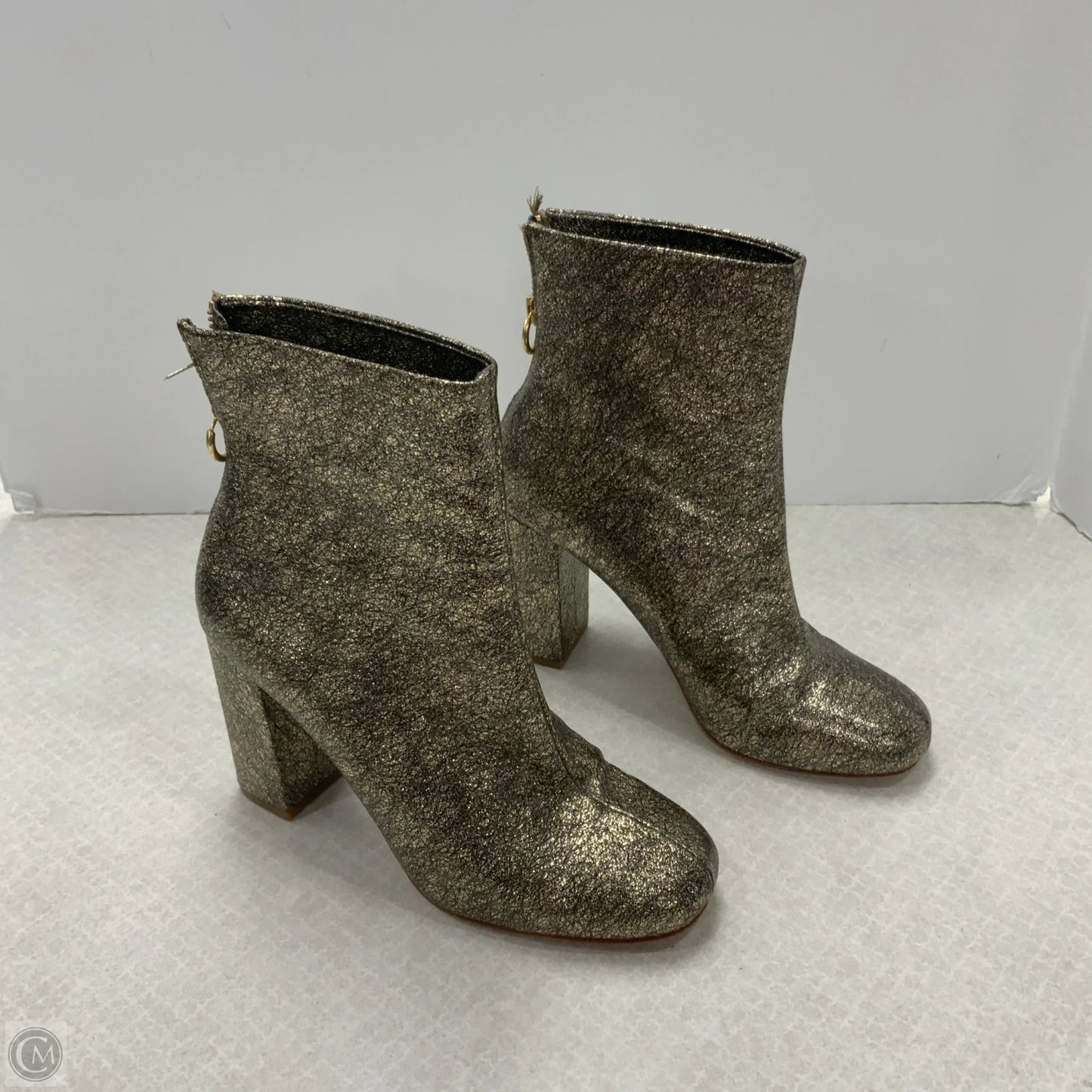 Boots Ankle Heels By Joie In Gold, Size: 6.5