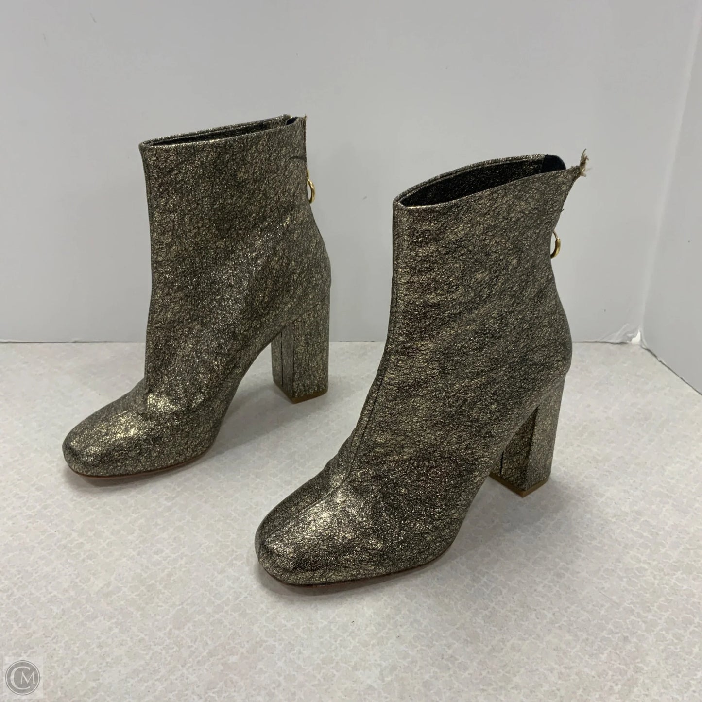 Boots Ankle Heels By Joie In Gold, Size: 6.5