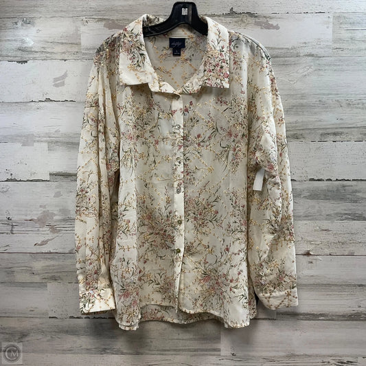Blouse Long Sleeve By Daytrip In Cream, Size: L