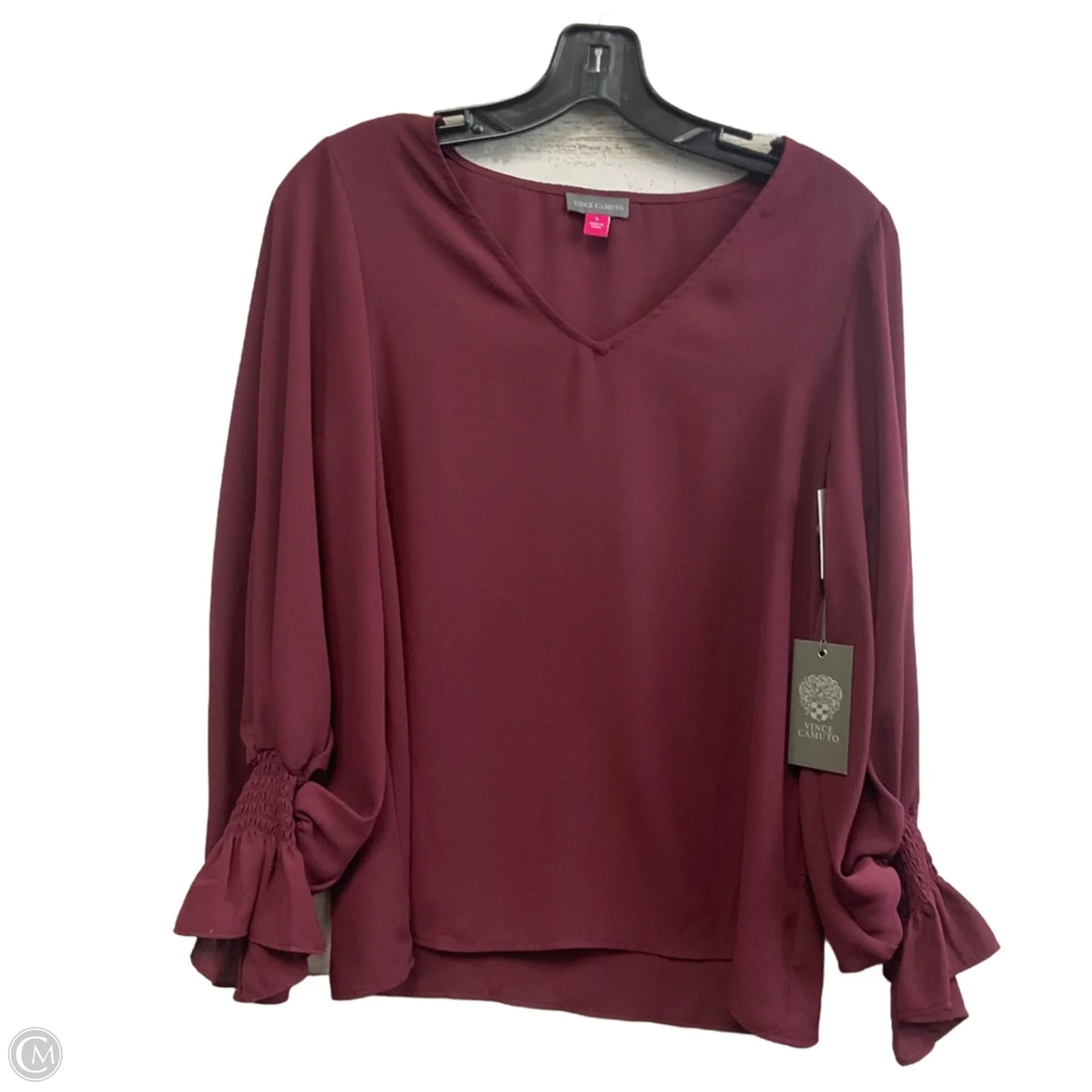 Top Long Sleeve By Vince Camuto In Red, Size: S