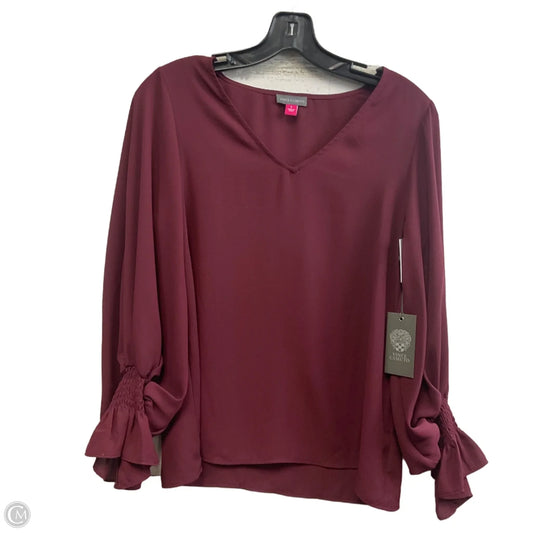 Top Long Sleeve By Vince Camuto In Red, Size: S
