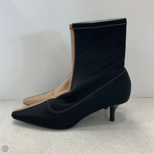 Boots Ankle Heels By Zara In Black & Tan, Size: 6