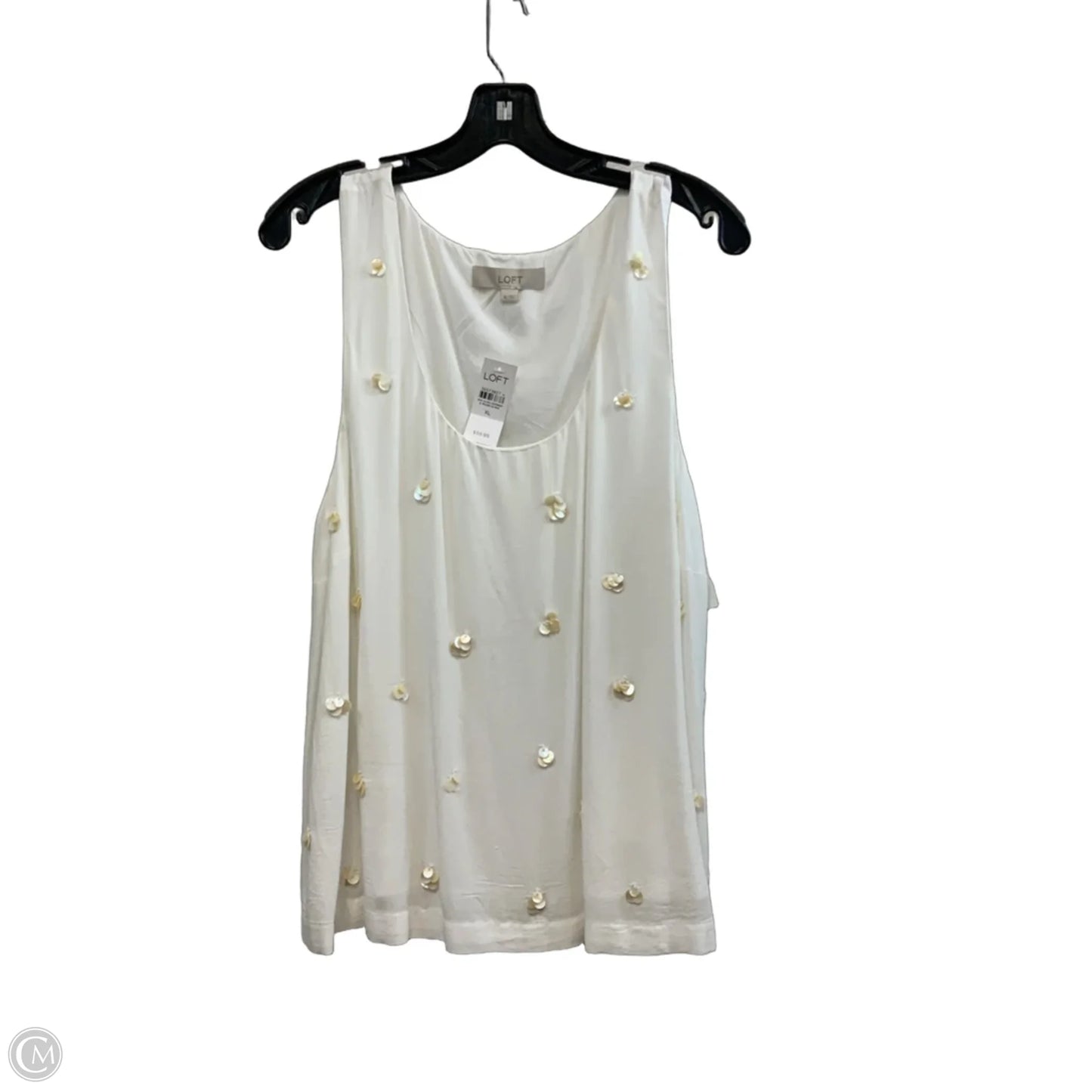 Top Sleeveless By Loft In White, Size: Xl