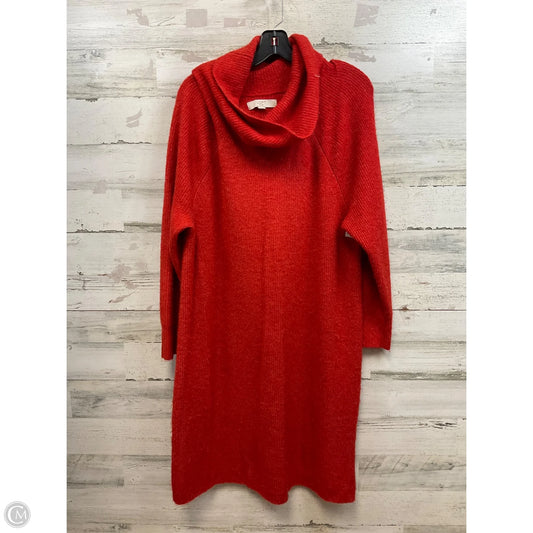 Dress Sweater By Loft In Red, Size: 16/18