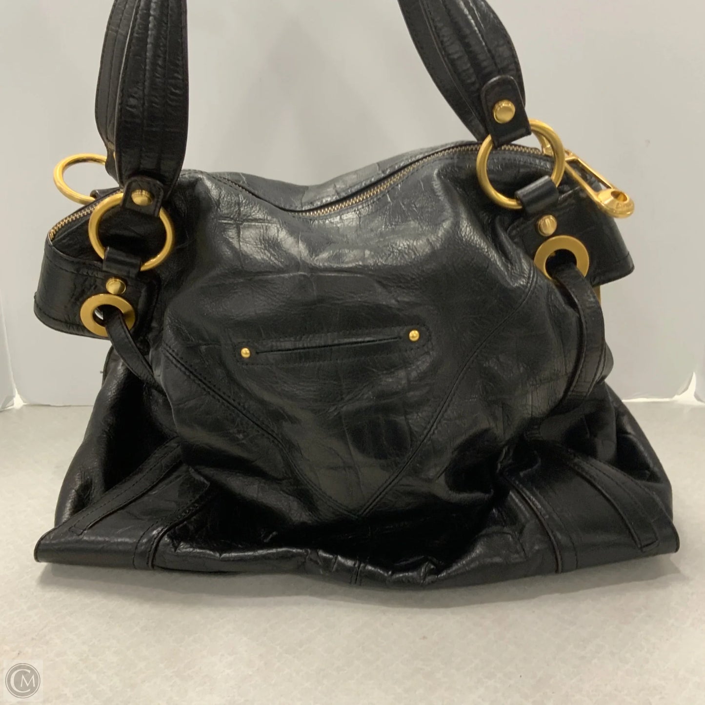 Handbag Leather By Makowsky, Size: Large