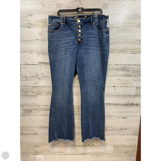 Jeans Flared By Seven 7 In Blue Denim, Size: 18