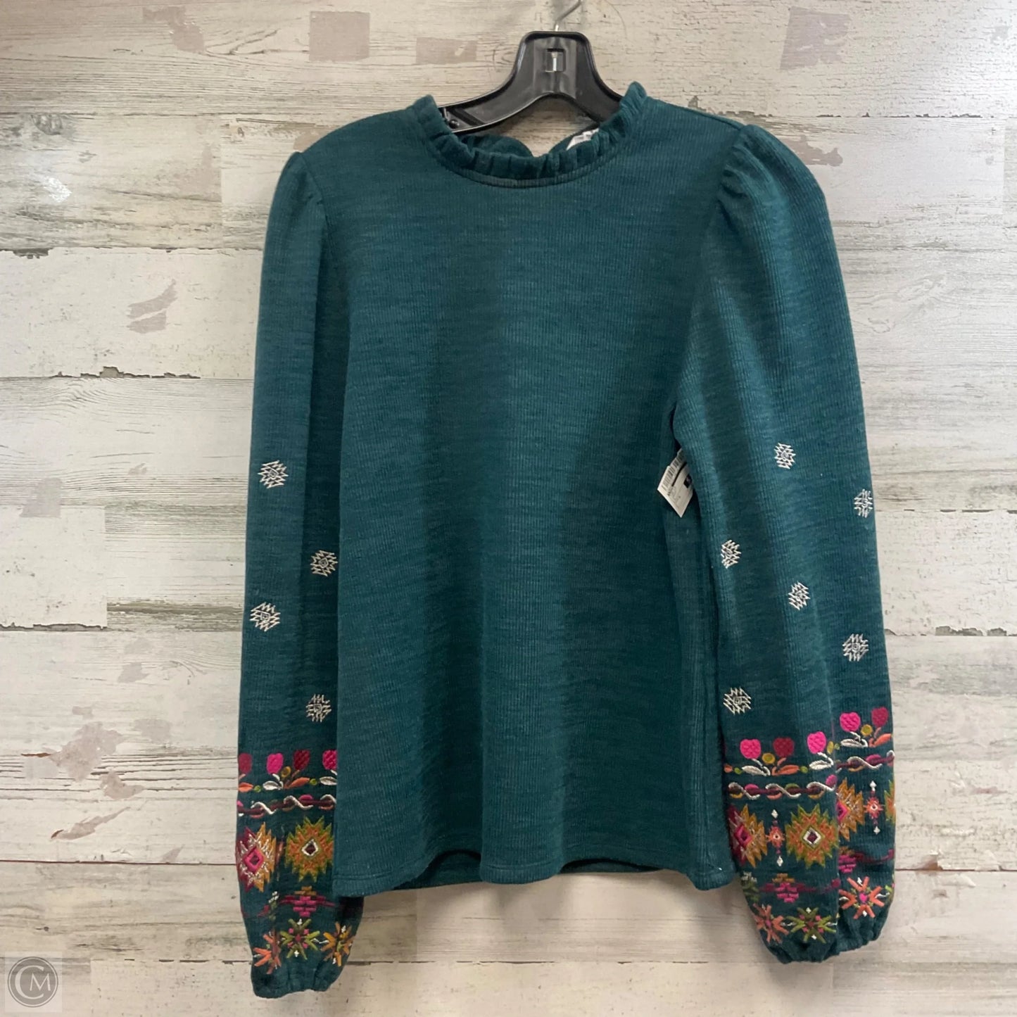 Top Long Sleeve By Thml In Green, Size: S