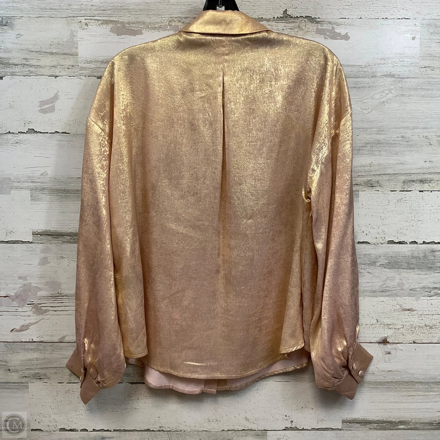 Top Long Sleeve By Fate In Gold, Size: S