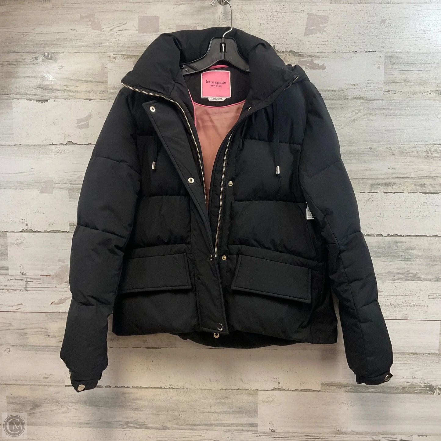 Coat Designer By Kate Spade In Black, Size: S