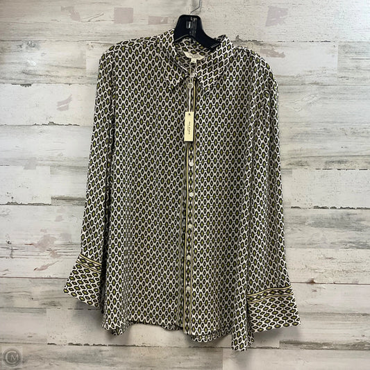 Top Long Sleeve By Max Studio In Green & Yellow, Size: 2x