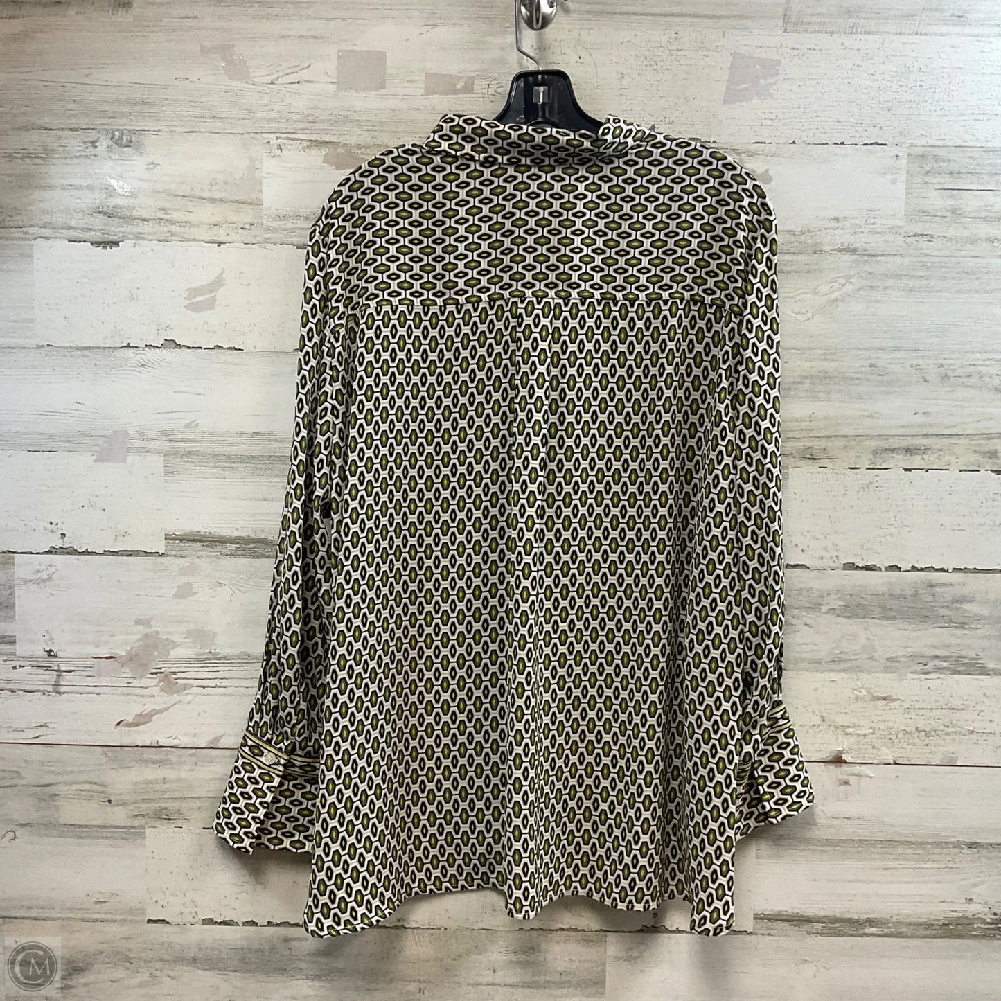 Top Long Sleeve By Max Studio In Green & Yellow, Size: 2x