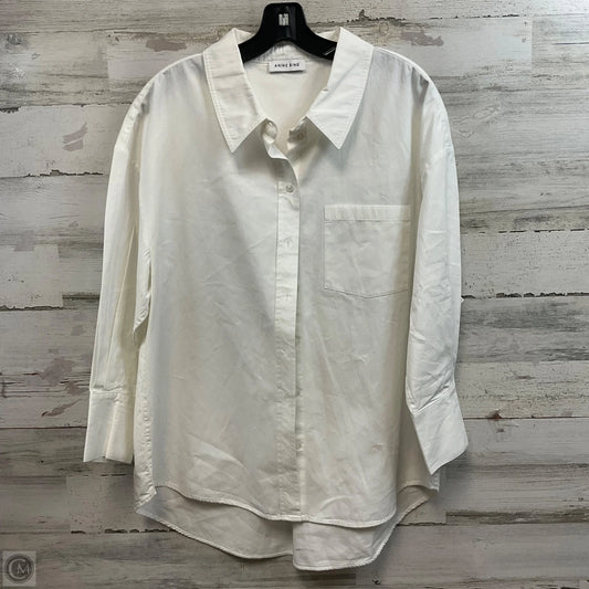 Blouse Long Sleeve By Anine Bing In White, Size: L