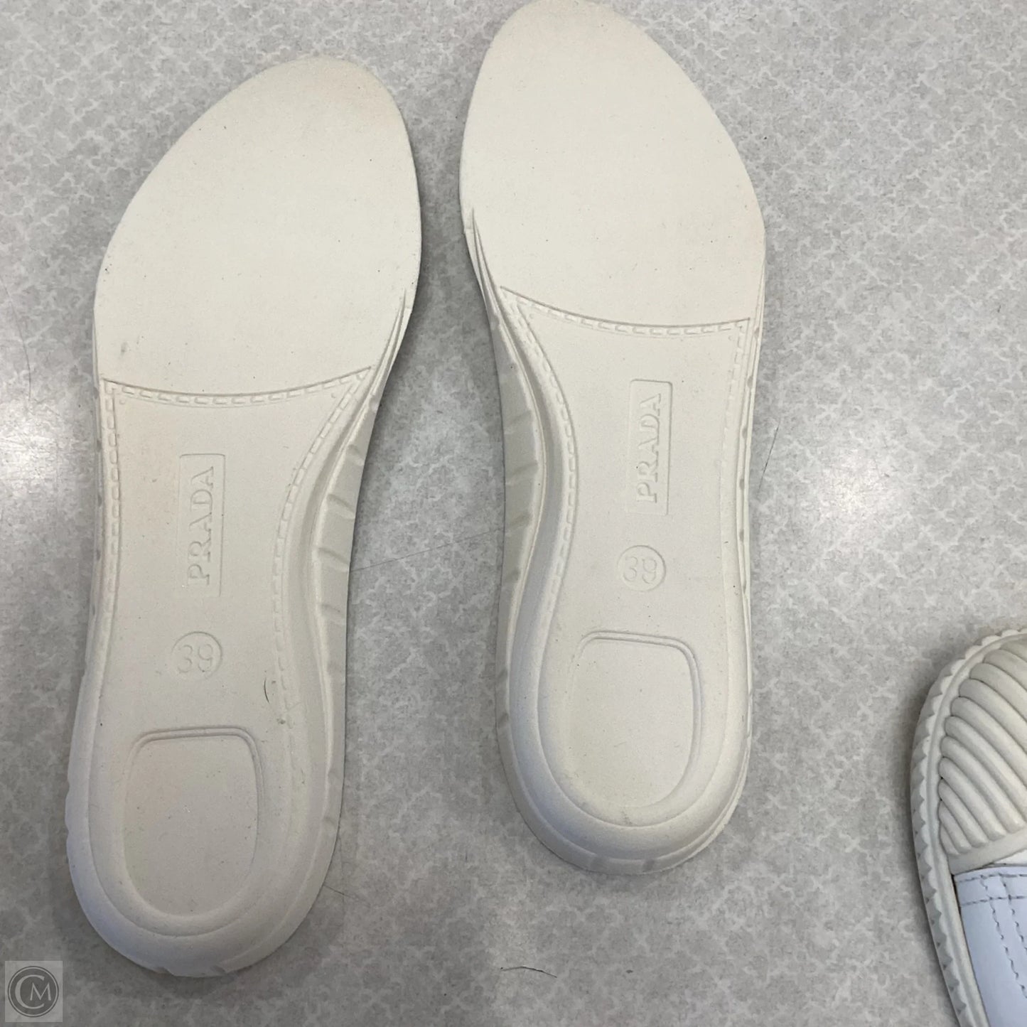 Shoes Luxury Designer By Prada In White, Size: 9.5