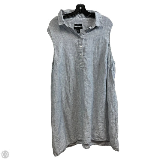 Dress Casual Short By Tahari In Blue & Cream, Size: 3x