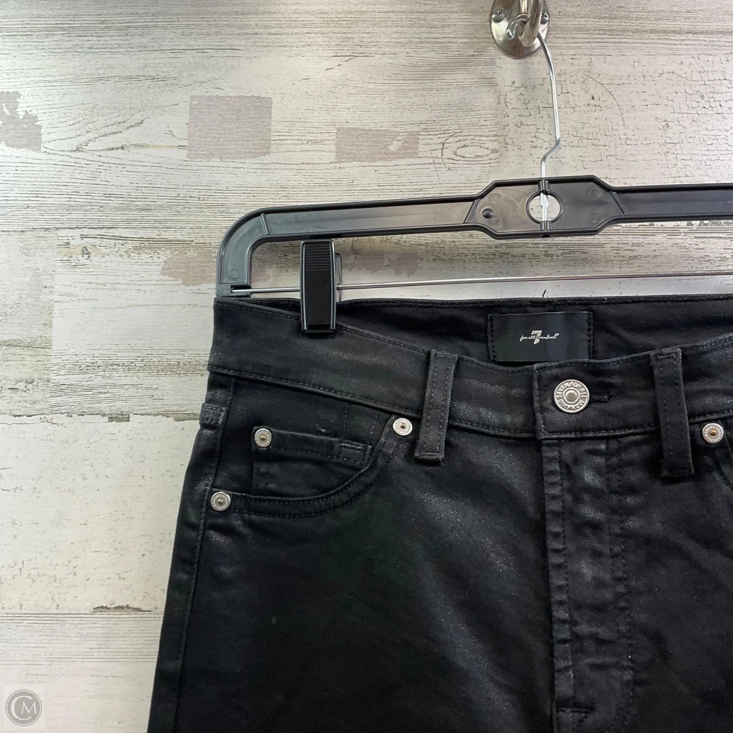 Jeans Boot Cut By 7 For All Mankind In Black Denim, Size: 4