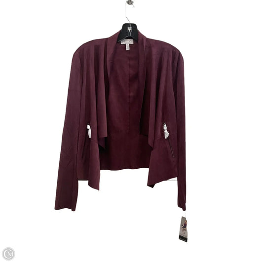 Jacket Moto By Sofia By Sofia Vergara In Maroon, Size: S