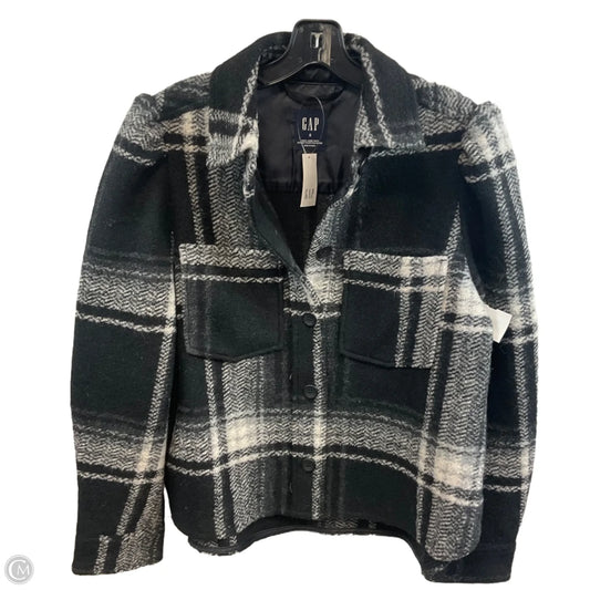 Jacket Shirt By Gap In Black & White, Size: S
