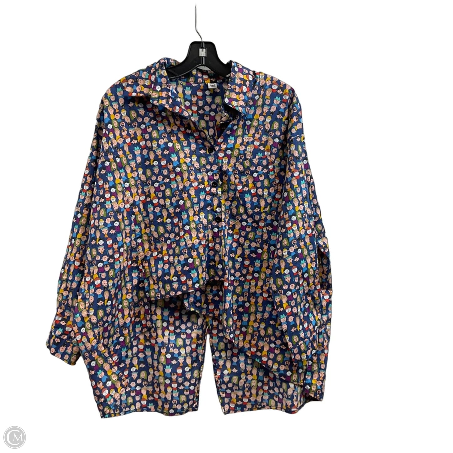 Top Long Sleeve By Simple Vanite In Navy, Size: M
