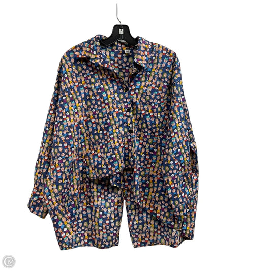 Top Long Sleeve By Simple Vanite In Navy, Size: M