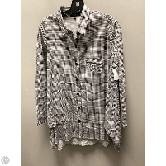 Blouse Long Sleeve By Comfy In Black & Cream, Size: L