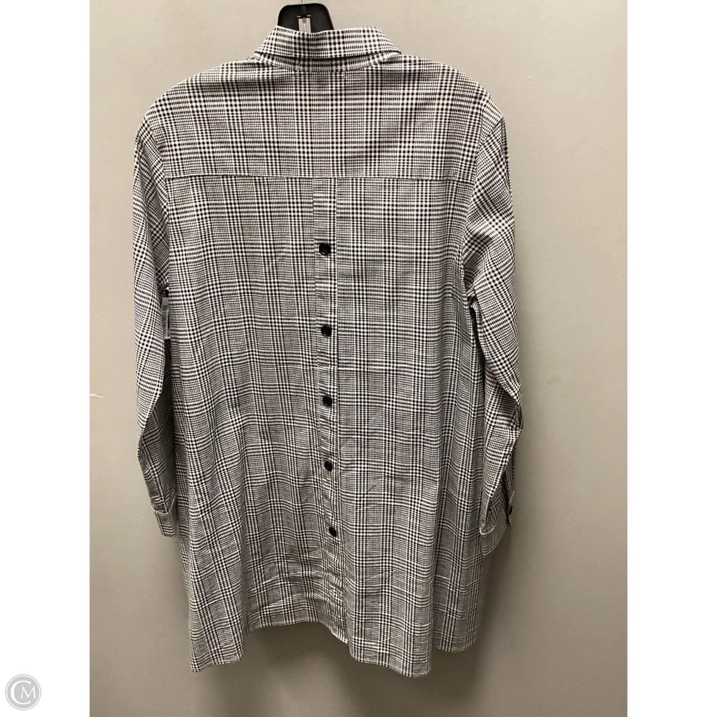 Blouse Long Sleeve By Comfy In Black & Cream, Size: L