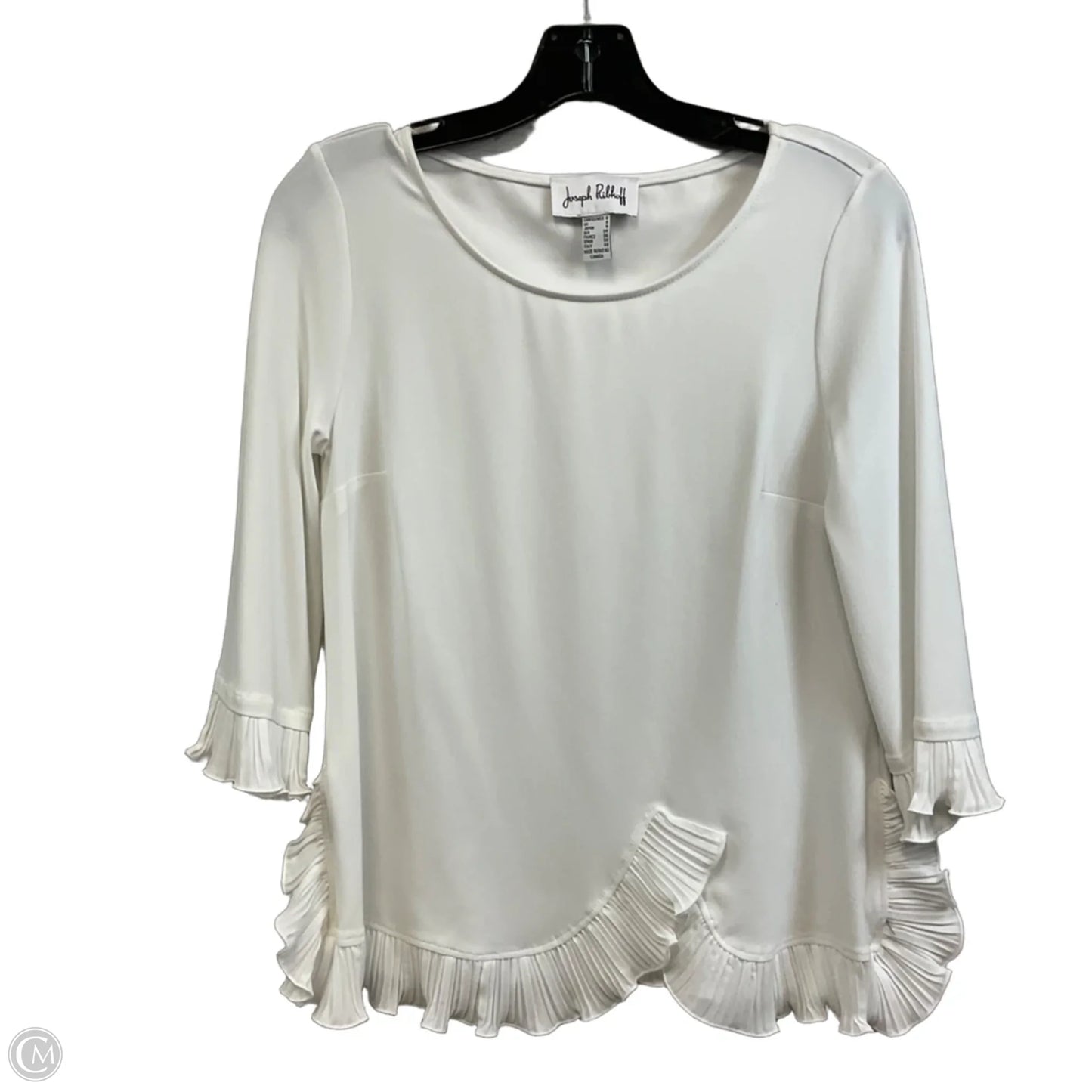 Top Long Sleeve By Joseph Ribkoff In White, Size: 6