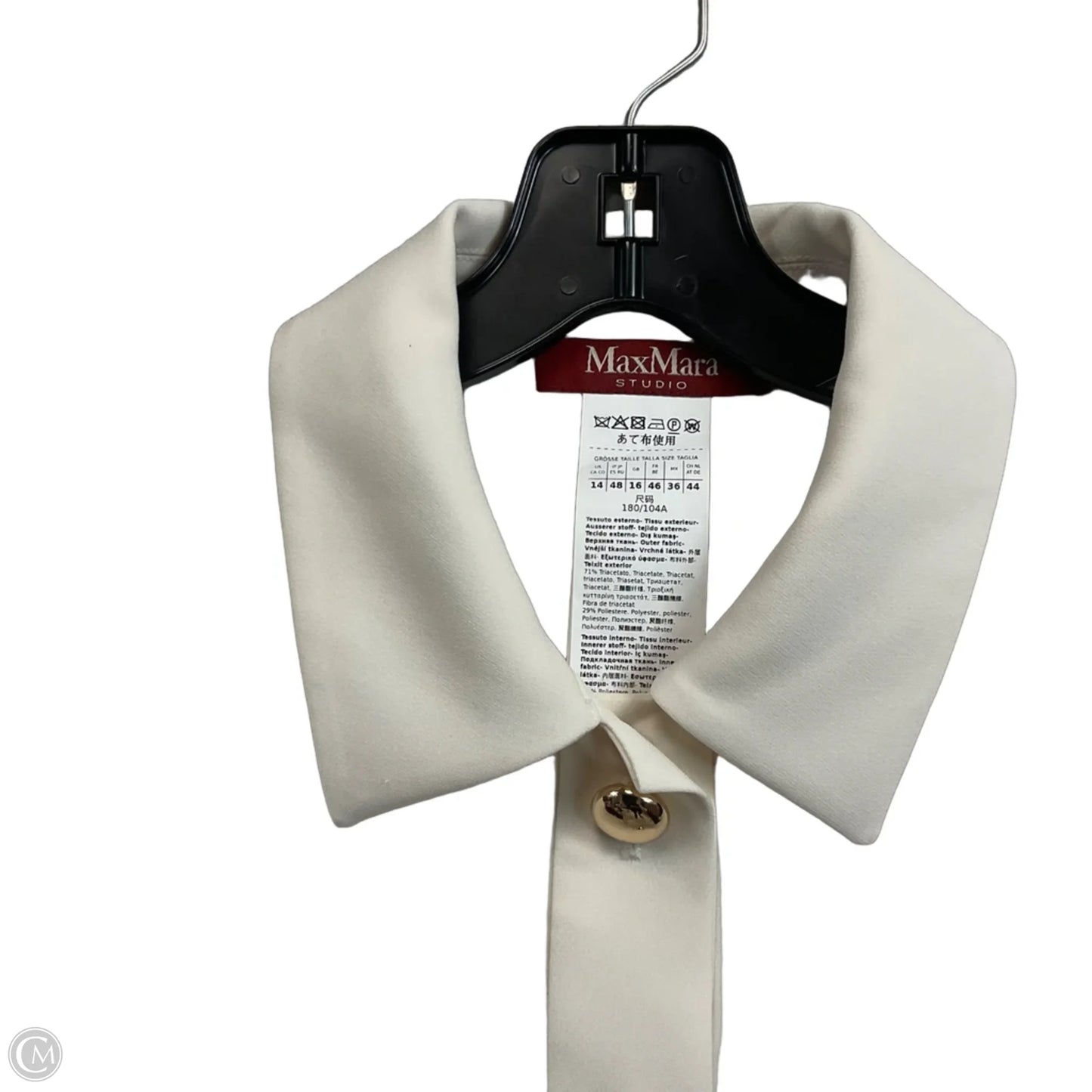 Dress Designer By Max Mara In Cream, Size: L