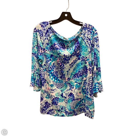 Top 3/4 Sleeve Basic By Lilly Pulitzer In Aqua, Size: M
