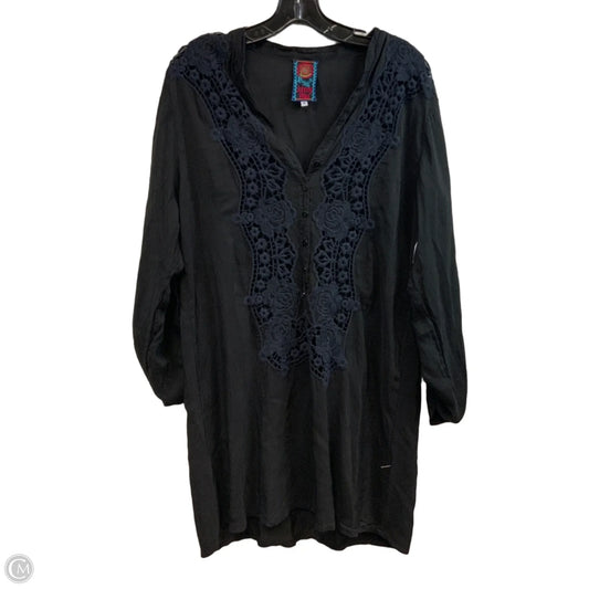 Tunic Long Sleeve By Johnny Was In Black, Size: M