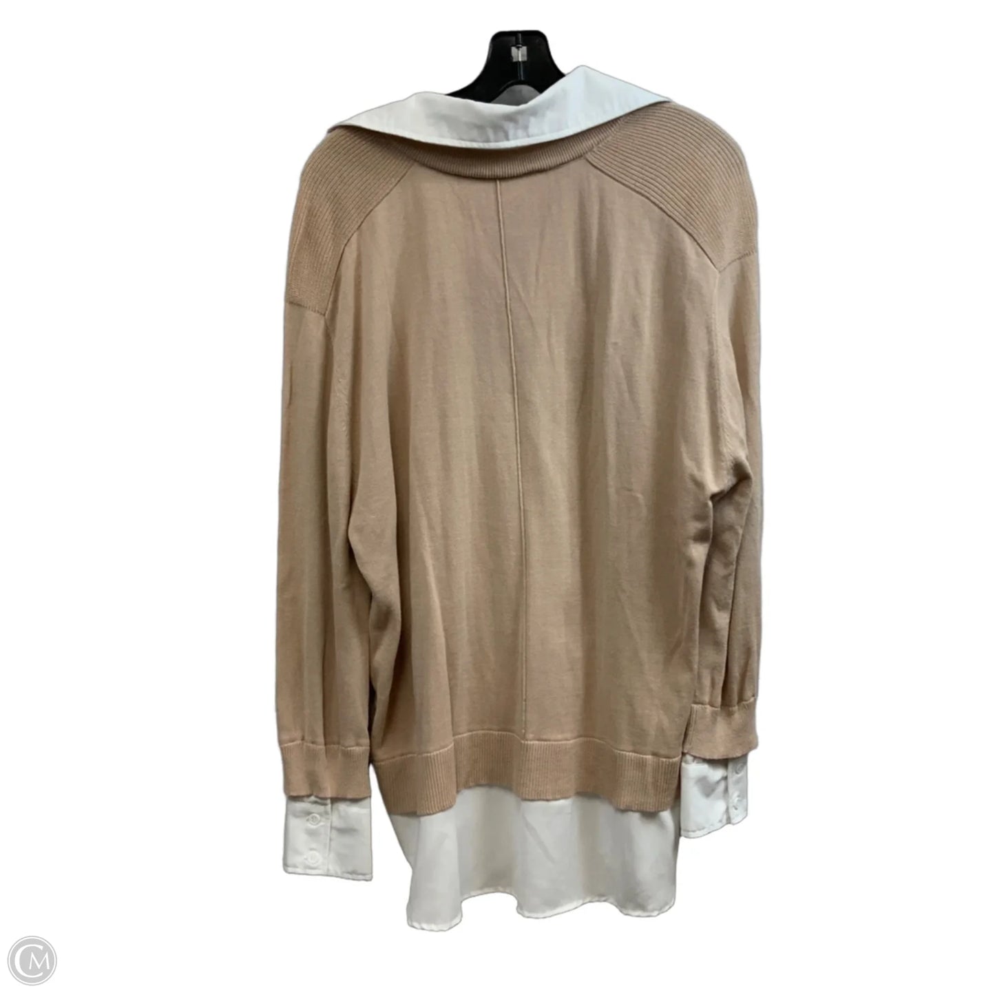Top Long Sleeve By MEL & LISA In Tan & White, Size: Xl