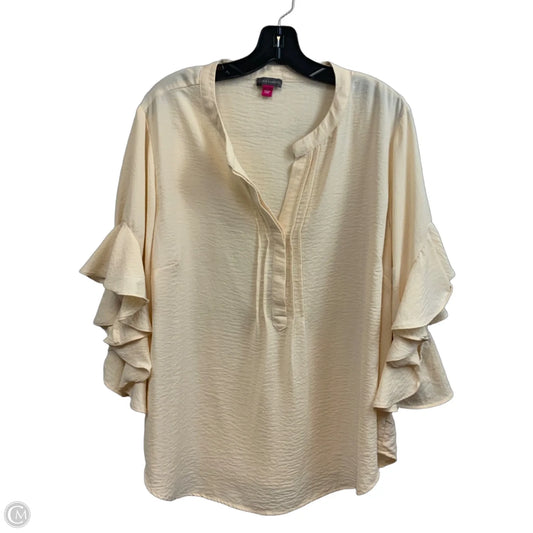 Top Short Sleeve By Vince Camuto In Cream, Size: 2x