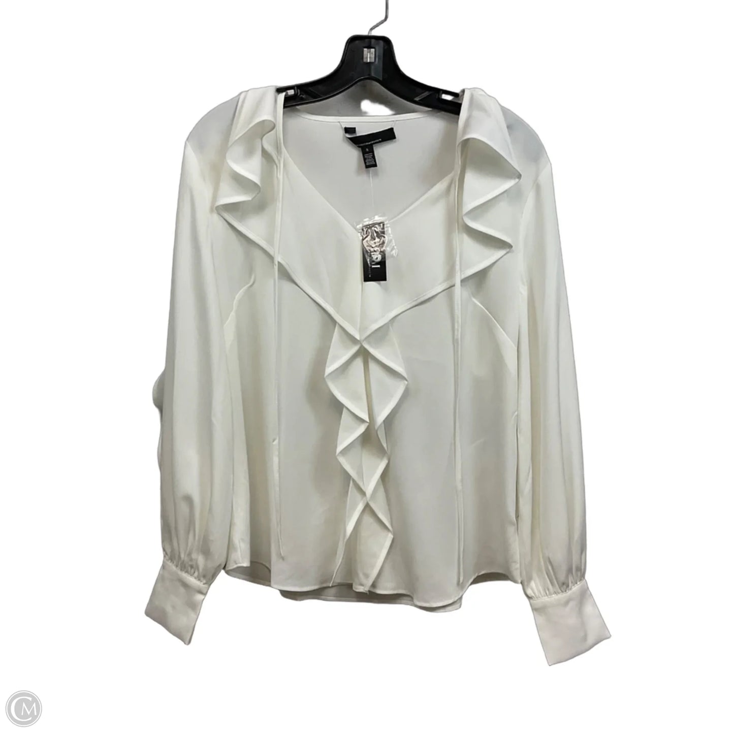 Top Long Sleeve By White House Black Market In White, Size: S