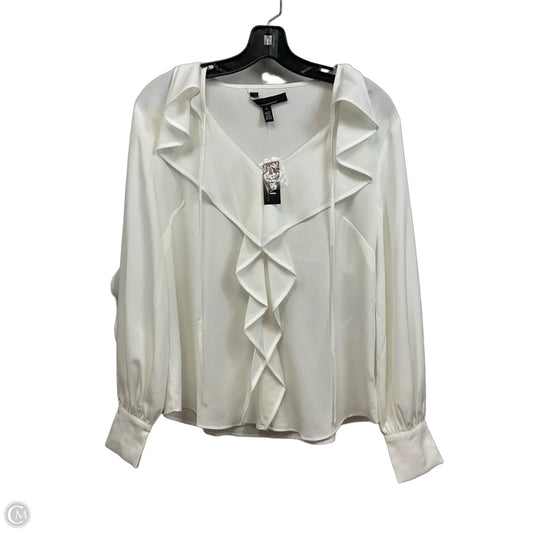 Top Long Sleeve By White House Black Market In White, Size: S