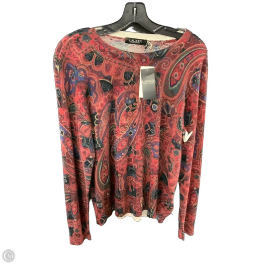 Top Long Sleeve By Lauren By Ralph Lauren In Paisley Print, Size: Xl