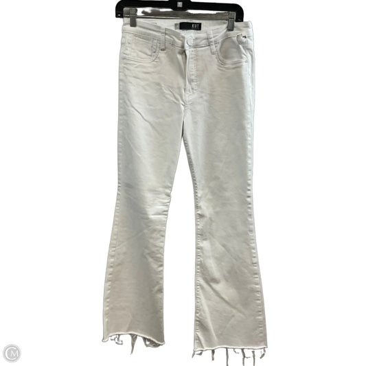 Jeans Flared By Kut In White Denim, Size: 4
