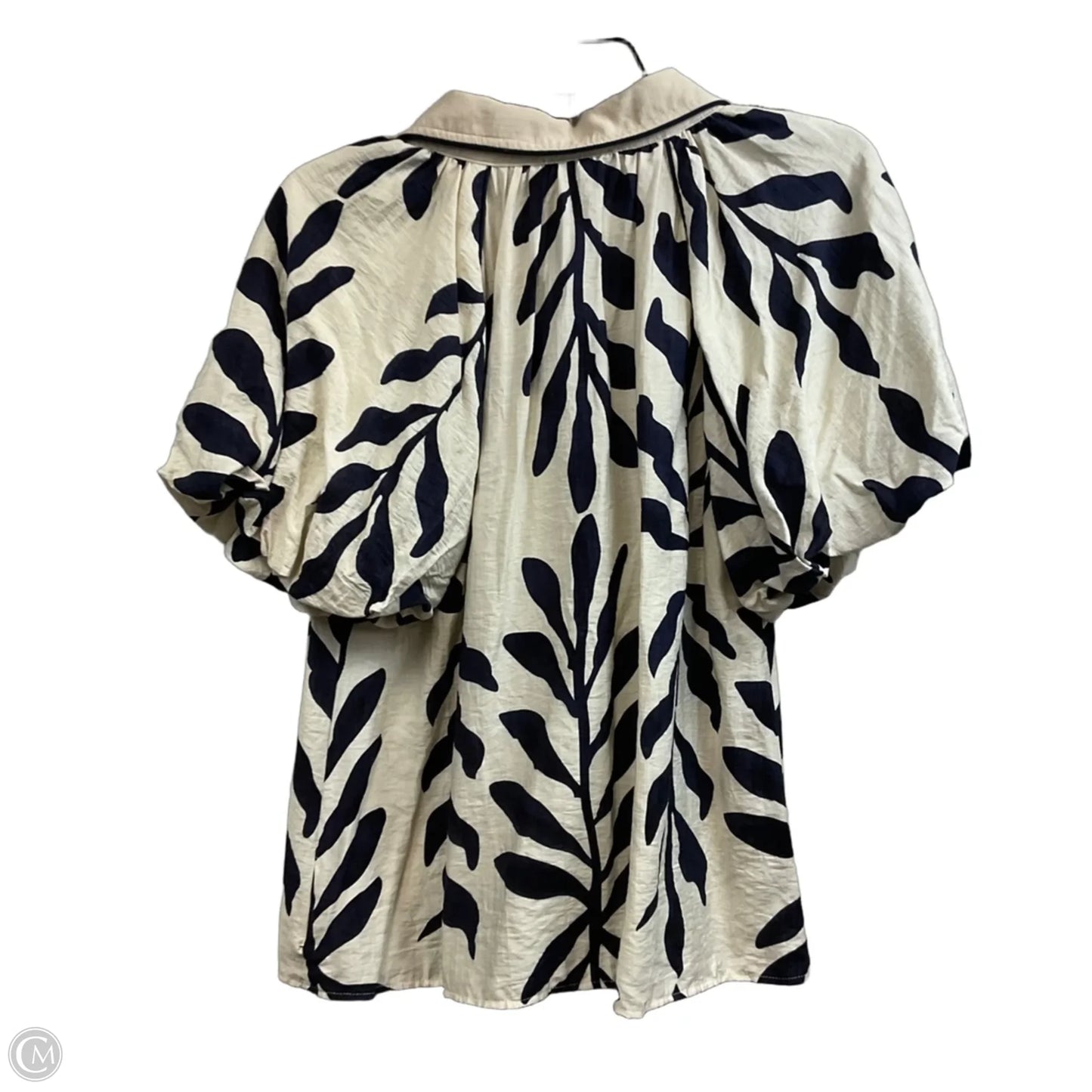 Blouse Short Sleeve By Entro In Cream, Size: L