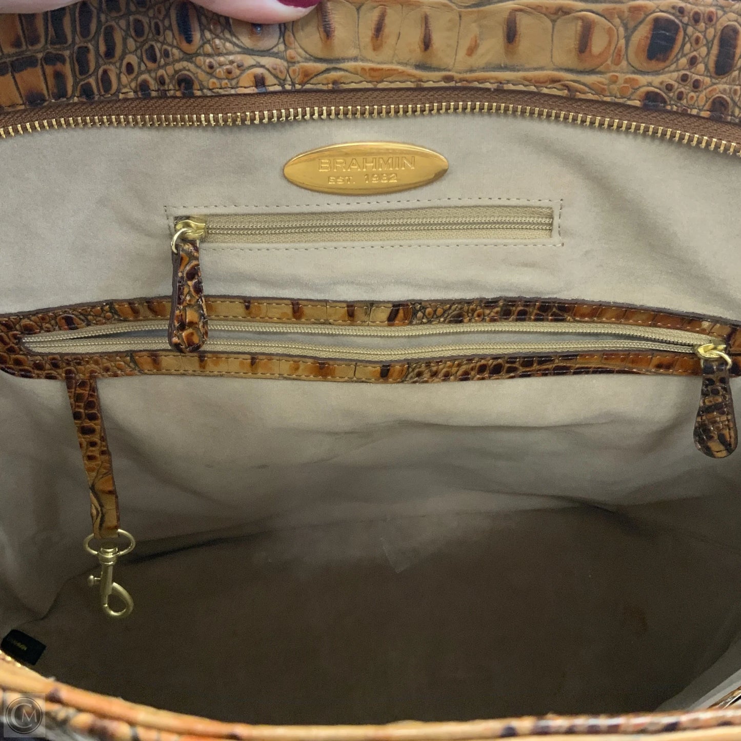 Handbag Designer By Brahmin, Size: Large