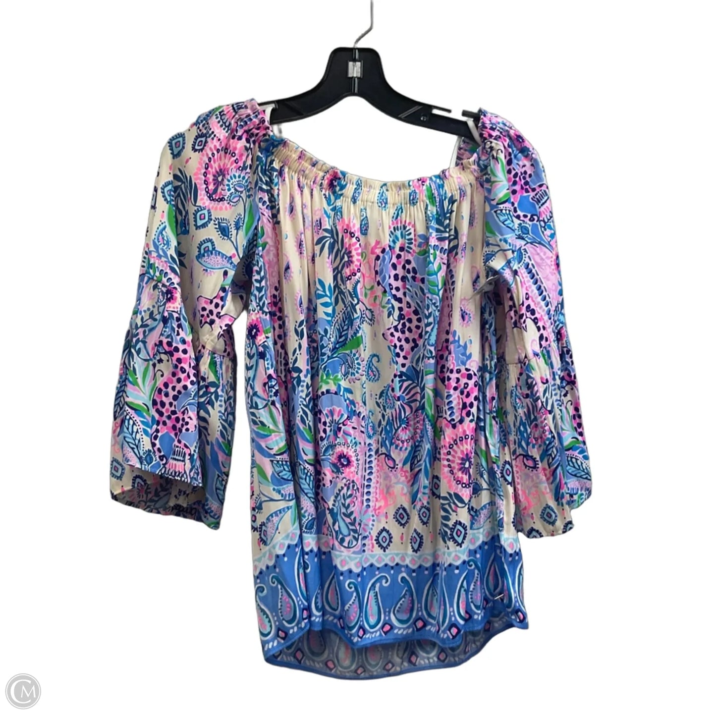 Top 3/4 Sleeve By Lilly Pulitzer In Floral Print, Size: M