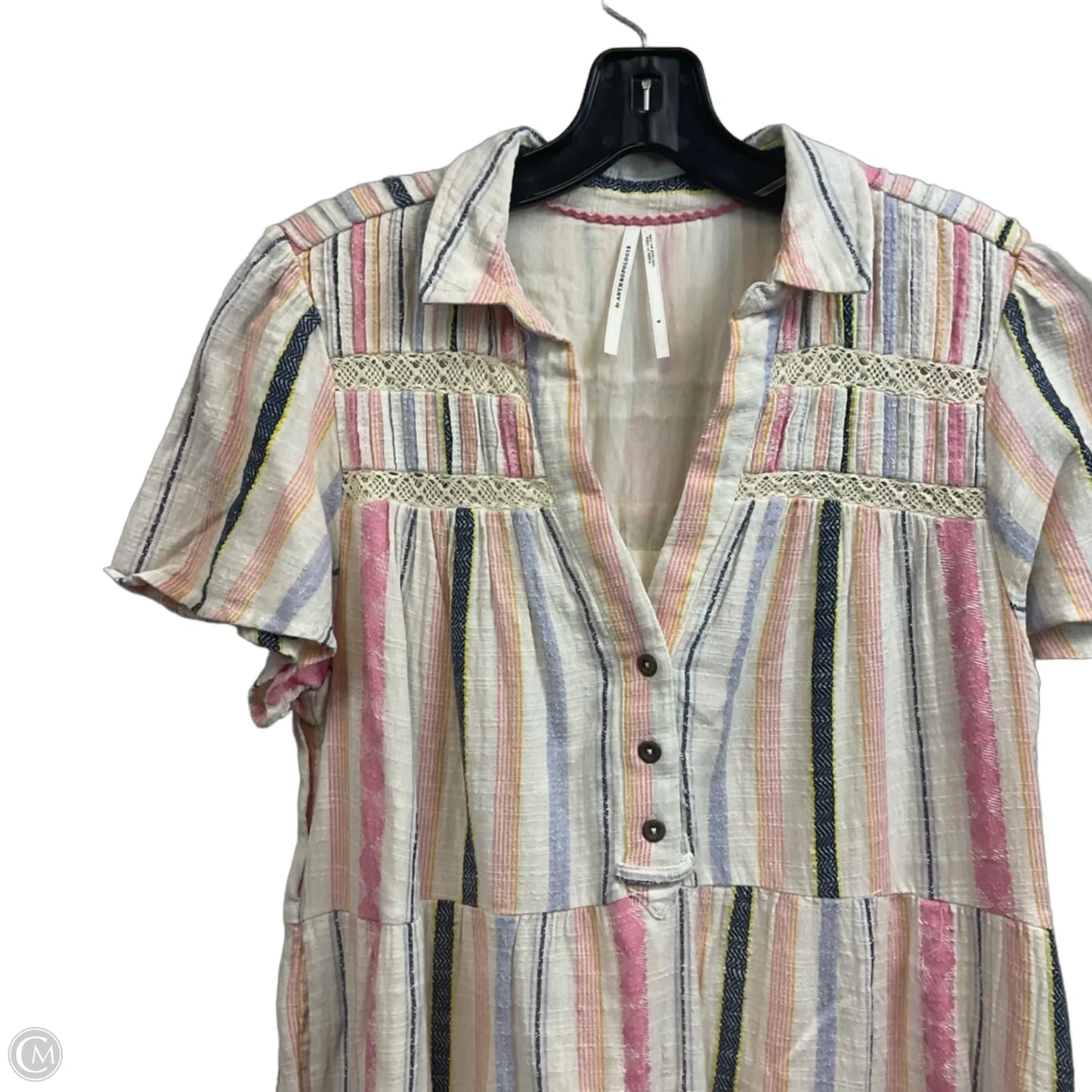 Dress Casual Midi By Anthropologie In Striped Pattern, Size: S
