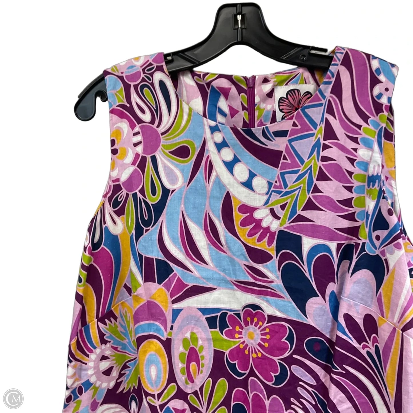 Dress Casual Midi By LESLEY EVERS In Purple & White, Size: 1x